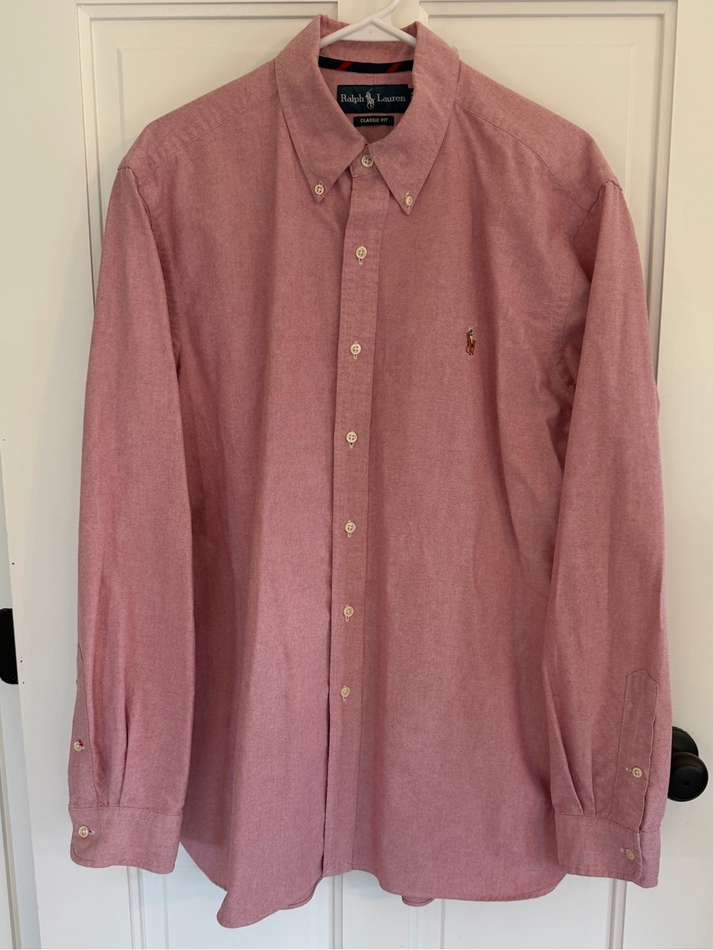 Ralph Lauren Men’s Large Red Oxford Classic Fit Button Down Pony Shirt